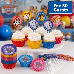 PAW Patrol Cupcake Liners with Picks for 50 Guests